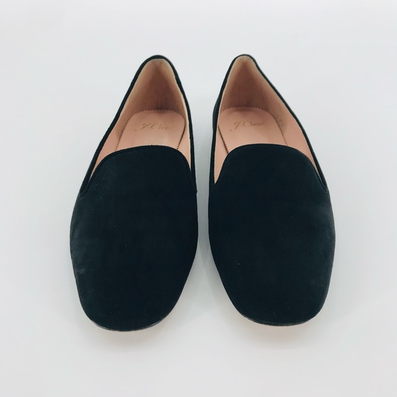 J Crew Suede Flat Loafers Black Size 7 - Picture 1 of 7
